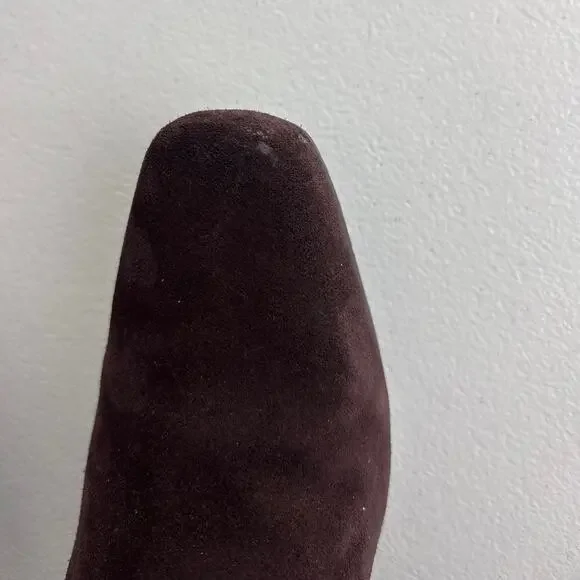 Talbots Chocolate Brown Ruched Suede Boots Size 6 - Picture 9 of 12